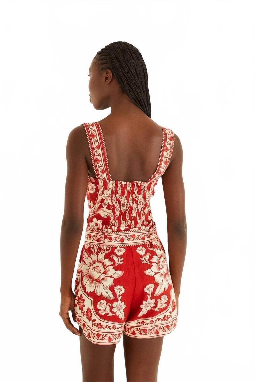 NEW FARM RIO guanacaste belted romper in red - Picture 4 of 5